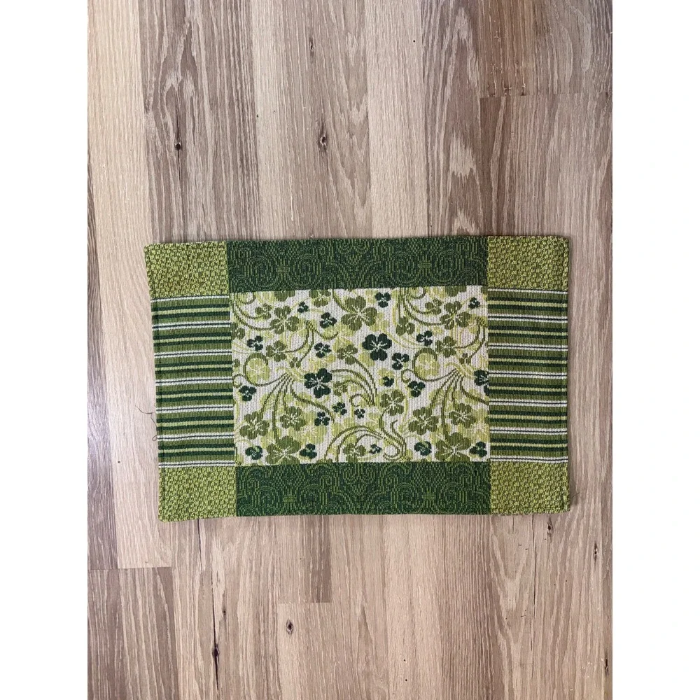 Bridgets Erin Ireland Shamrock Tapestry Placemats Set of 6 Green St. Patrick's
